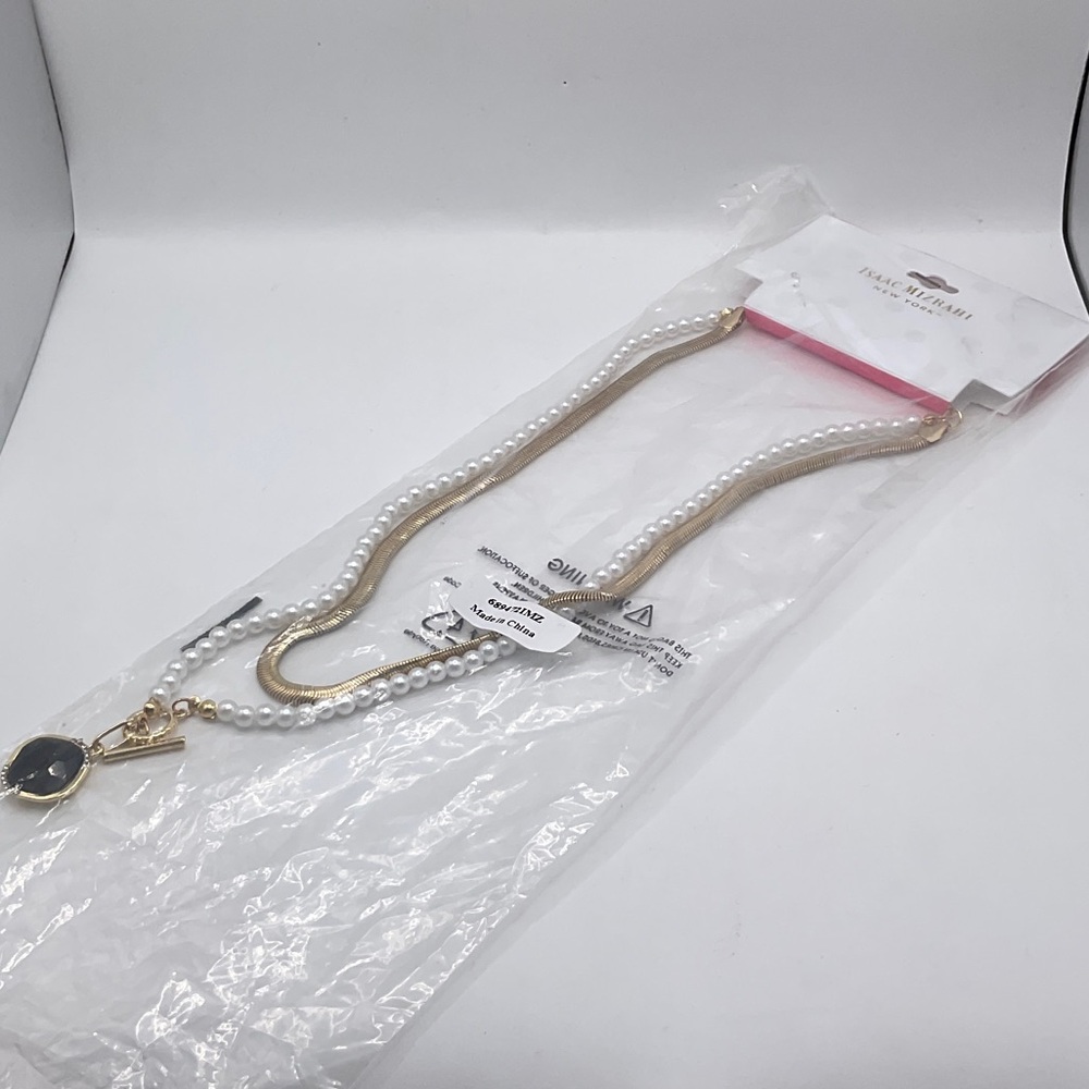 Isaac Mizrahi Gold and White Necklace